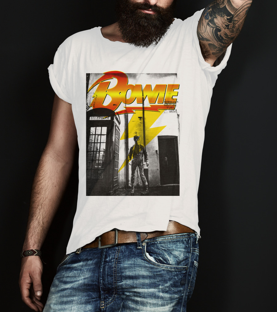 Bowie Norman Couture Furs Telephone Box Lightning Bolt T-Shirt