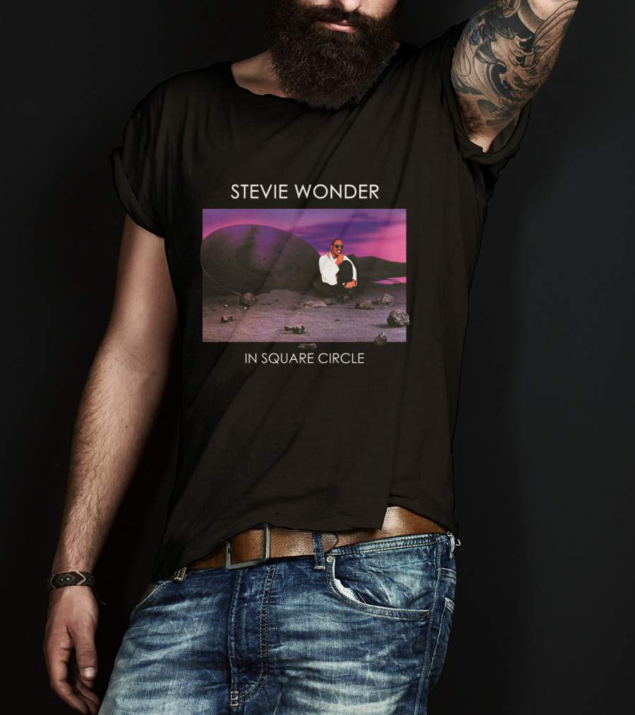 Stevie Wonder In Square Circle T-Shirt