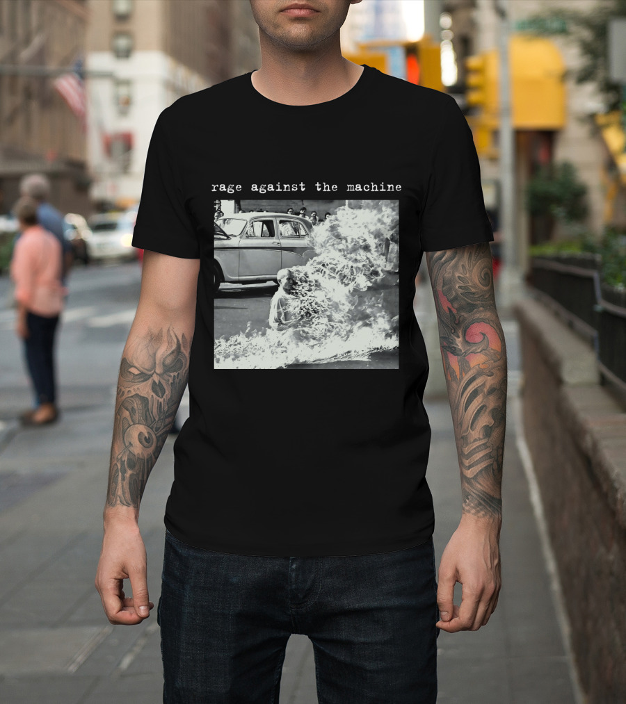 Rage Against The Machine Self-Immolation Protest Scene T-Shirt