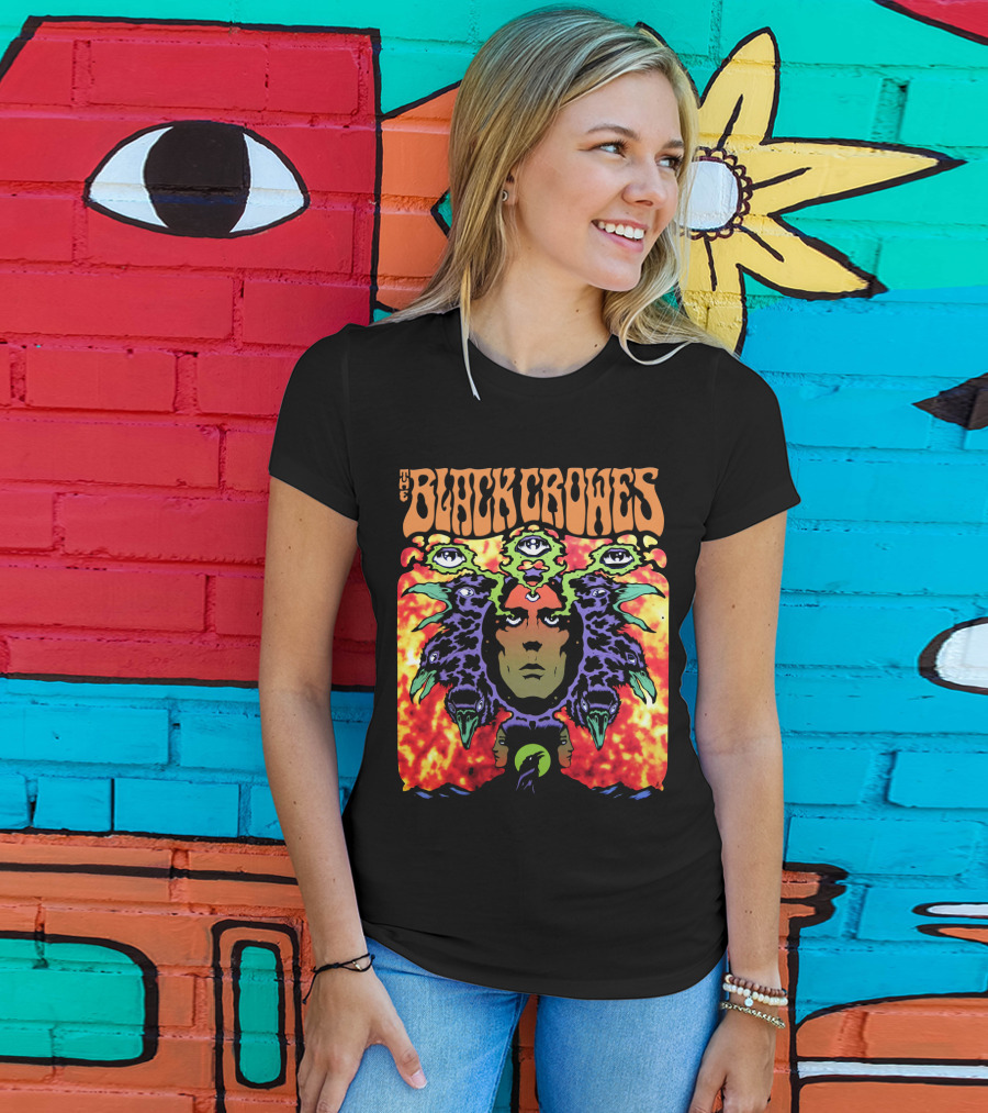 The Black Crowes Psychedelic Multicolor Face And Eyes T-Shirt