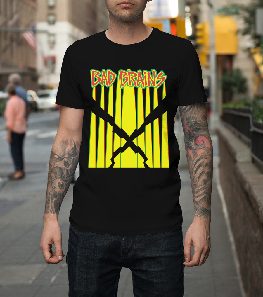 Bad Brains Yellow Stripes With Red And Green T-Shirt