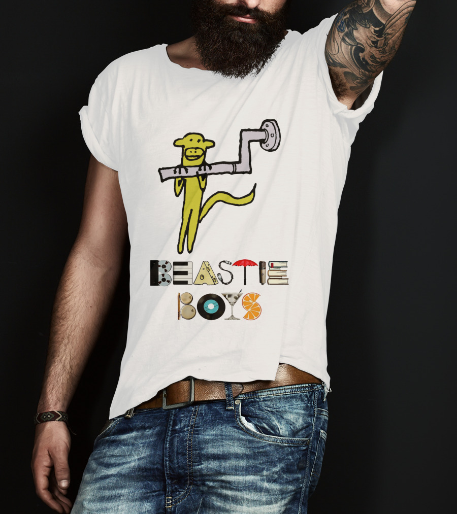 Beastie Boys Monkey And Pipe With Iconic Letters T-Shirt