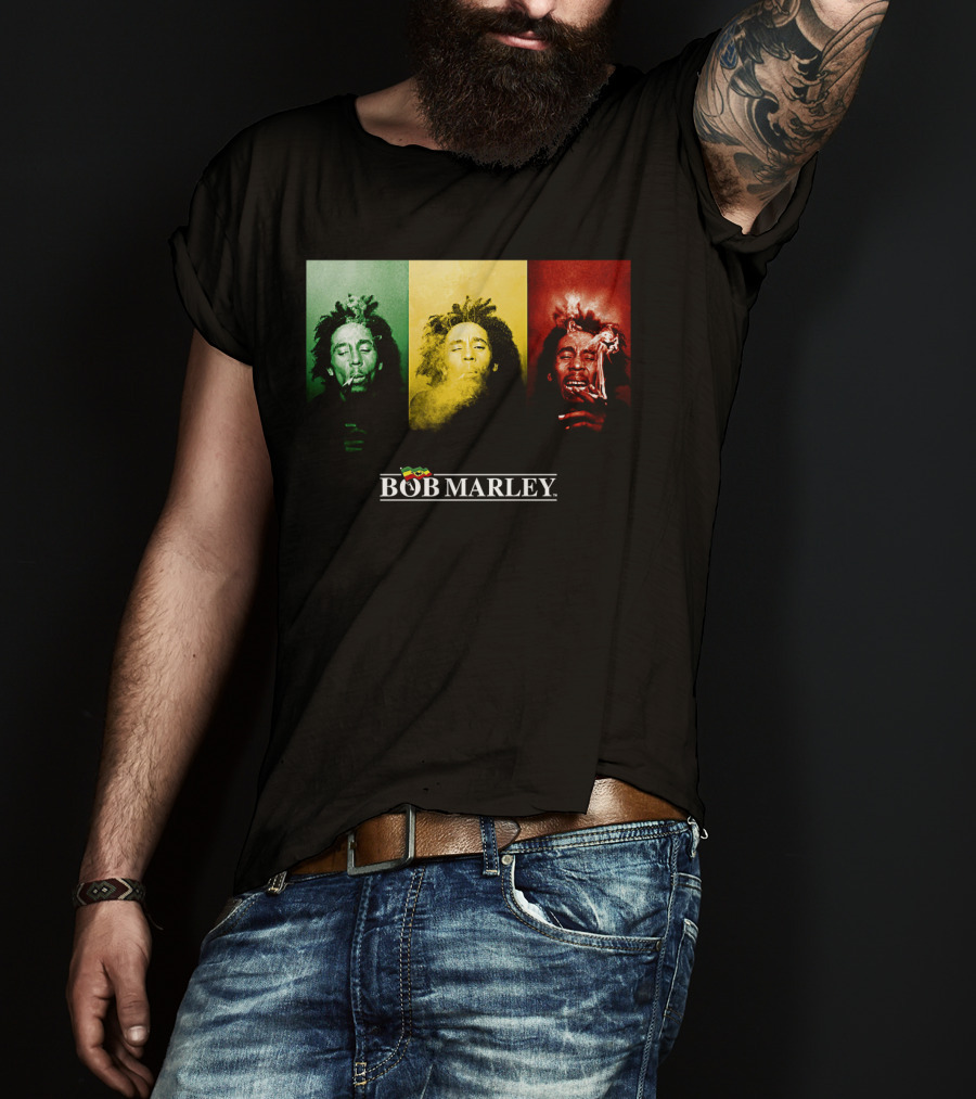 Bob Marley Rasta Tricolor Smoke T-Shirt