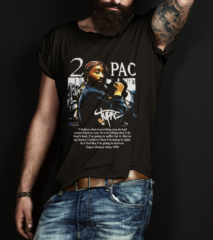 2Pac Shakur Quote June 1996 Graffiti Portrait T-Shirt