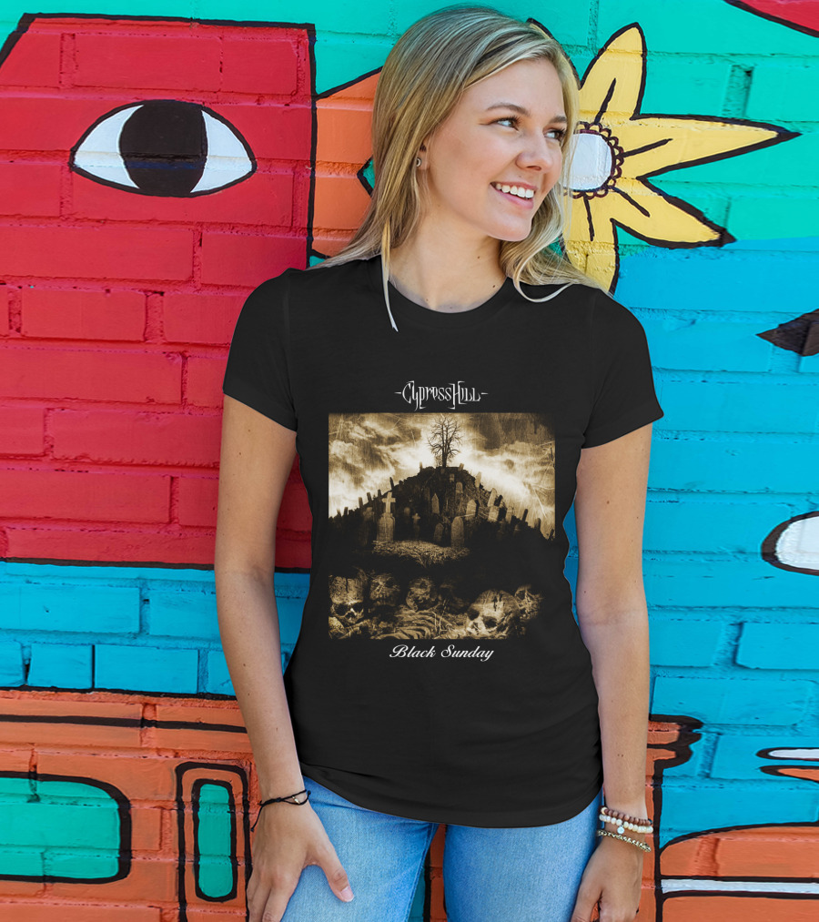 Cypress Hill Black Sunday Graveyard Skulls T-Shirt