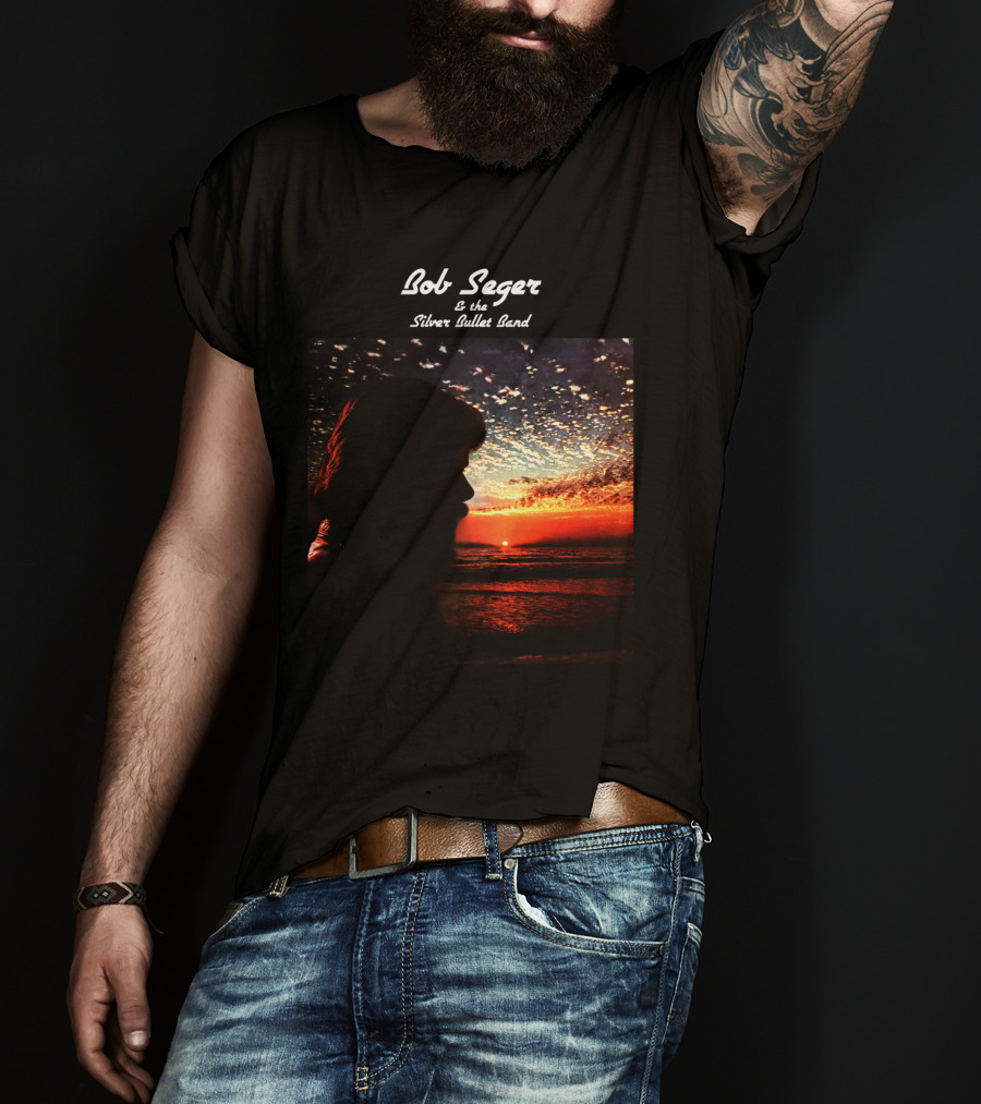 Bob Seger & The Silver Bullet Band Sunset Ocean Silhouette Scene T-Shirt