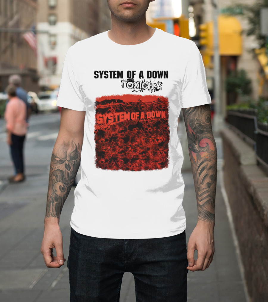 System Of A Down Toxicity Album Cover Red T-Shirt