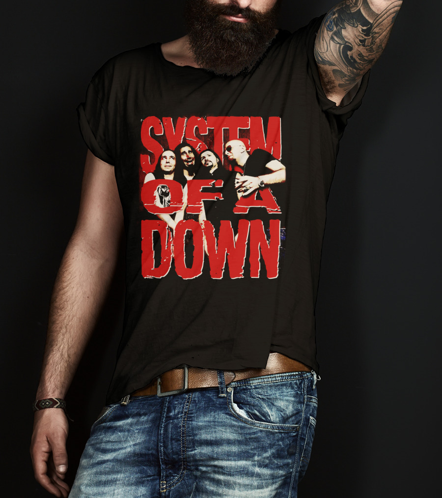 System Of A Down Band Members Red T-Shirt