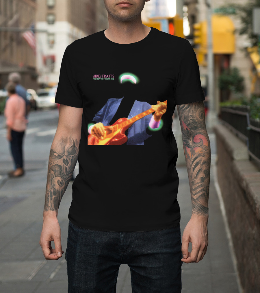 Dire Straits Money For Nothing Iconic Neon Guitar T-Shirt