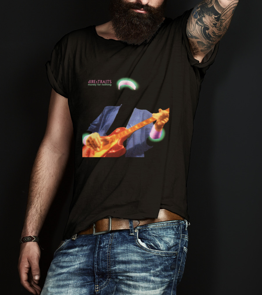 Dire Straits Money For Nothing Iconic Neon Guitar T-Shirt