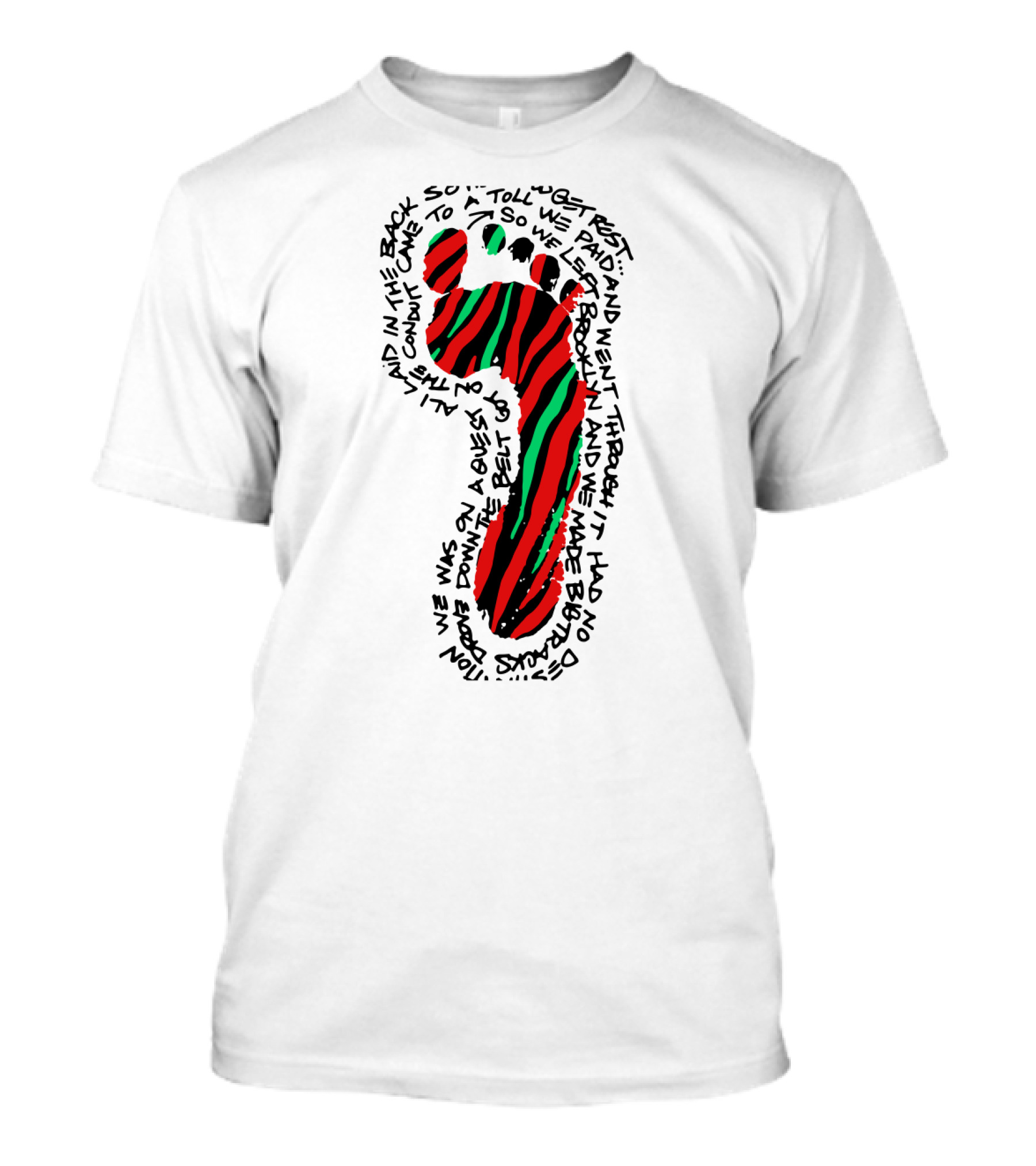 A Tribe Called Quest Footprint With Lyrics T-Shirt