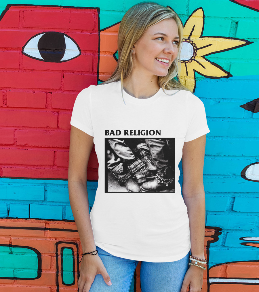Bad Religion Band Punk Rock Boot Chains And Plaid Pants T-Shirt