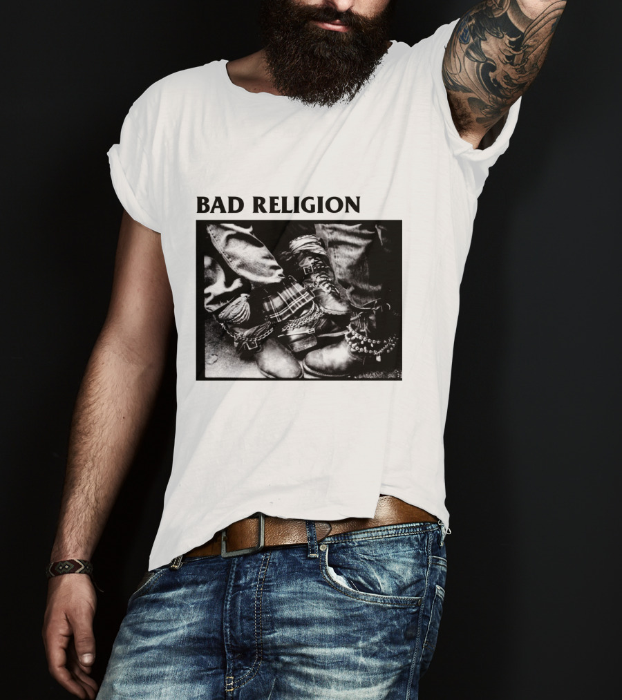Bad Religion Band Punk Rock Boot Chains And Plaid Pants T-Shirt