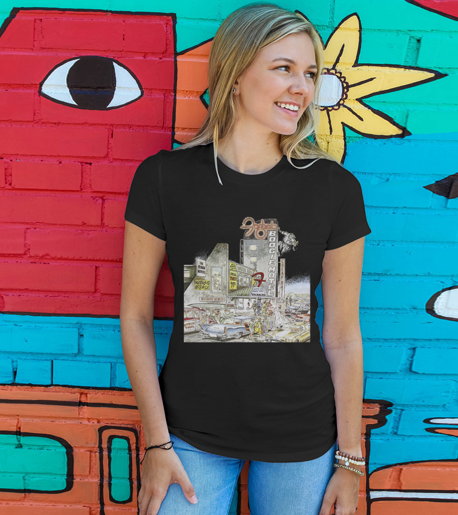 Foghat Boogie Motel Nervous Rex No Vacancies Retro Cars Scene T-Shirt