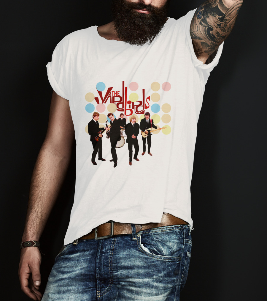The Yardbirds Band Members With Guitars And Drums T-Shirt