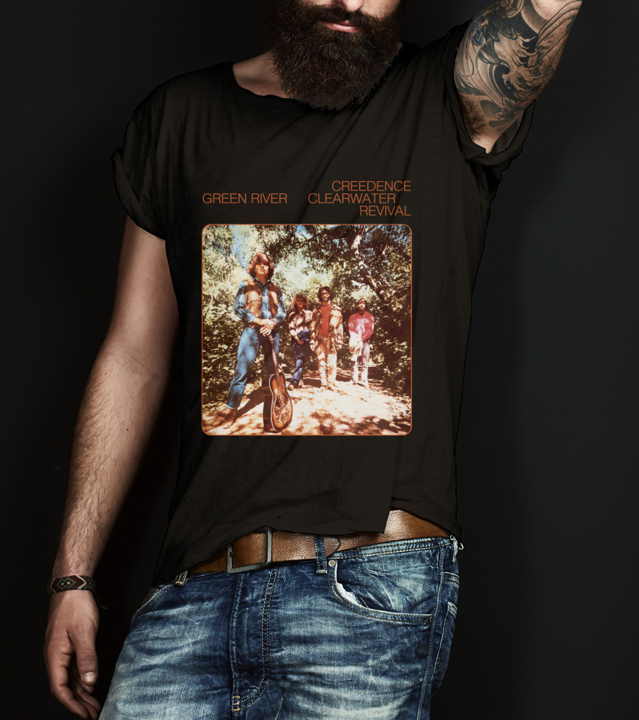 Creedence Clearwater Revival Green River Album Cover Group Photo T-Shirt