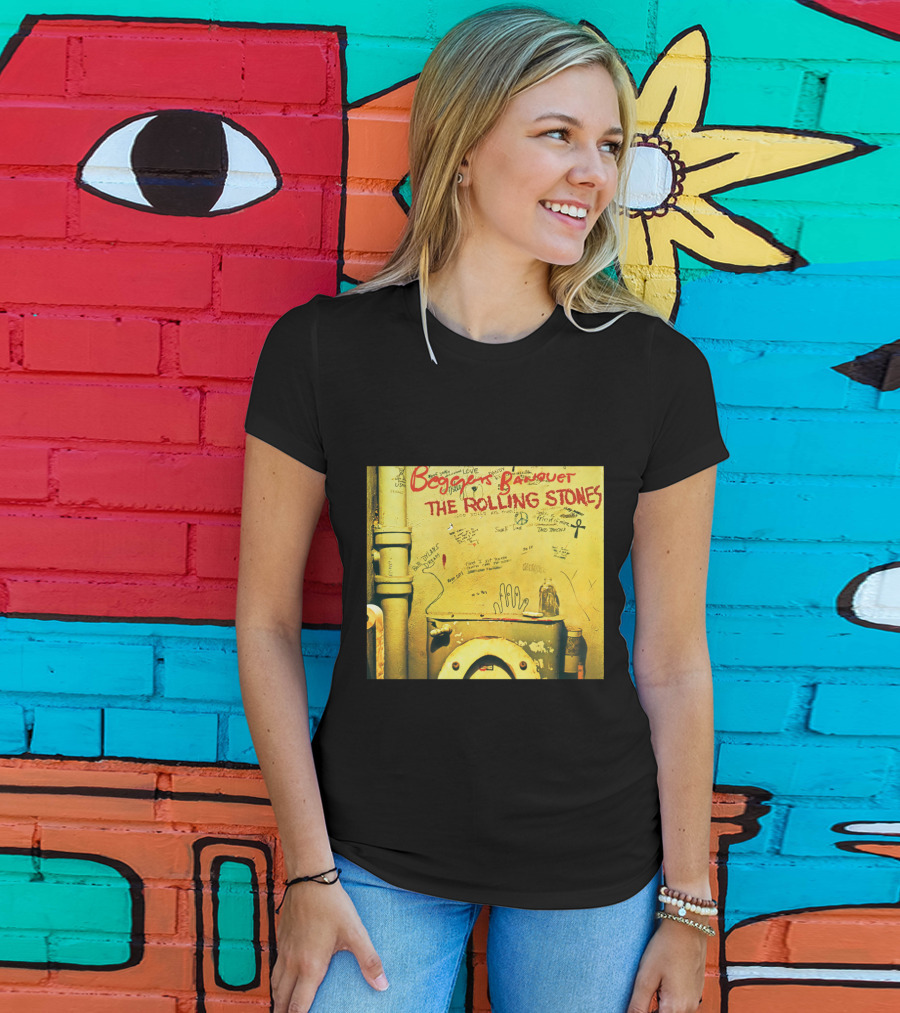 Beggars Banquet The Rolling Stones Graffiti Toilet Cover Art T-Shirt