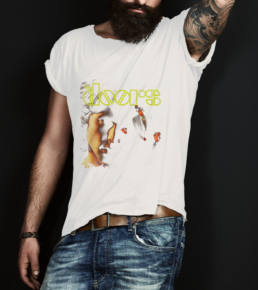 The Doors Band Members Collage In Vintage T-Shirt