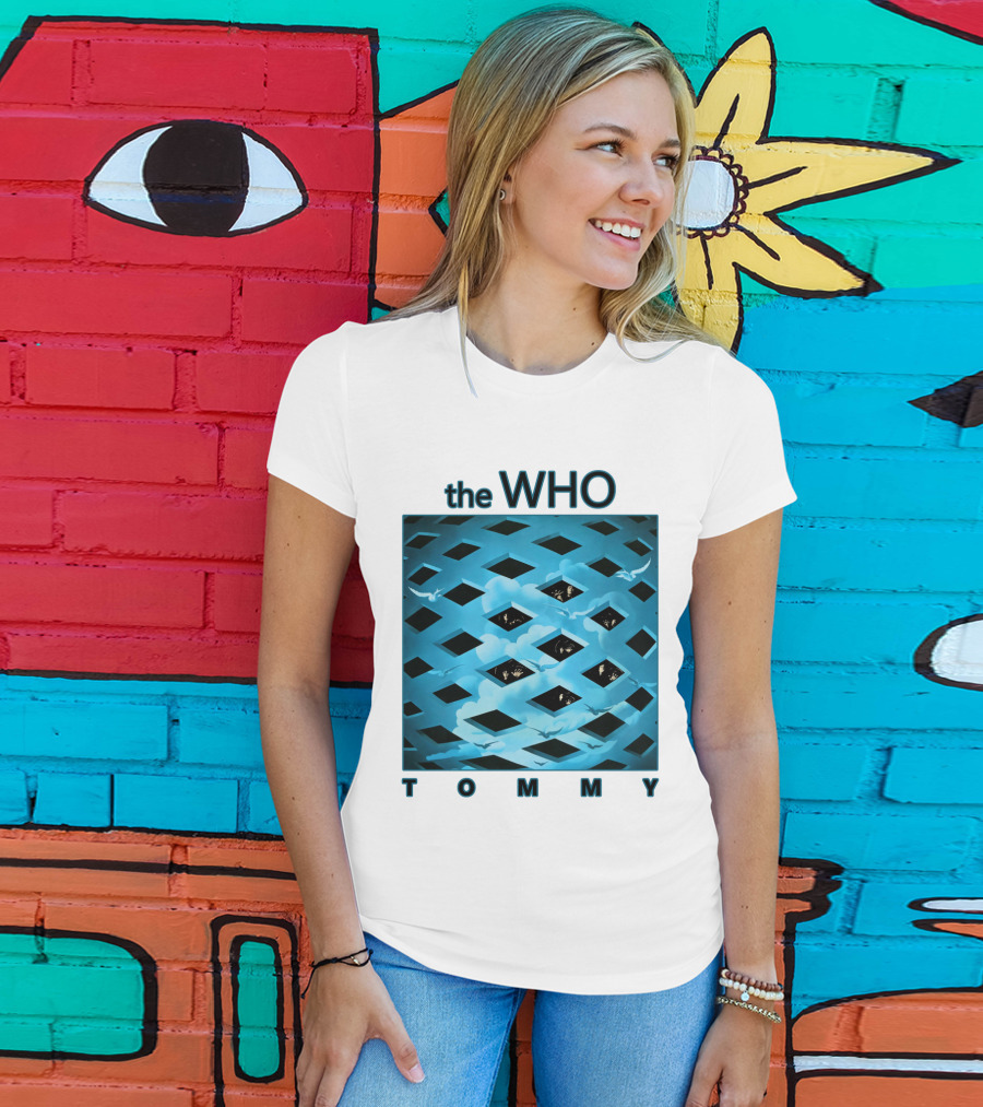 The Who Tommy Album Cover Art Blue Lattice T-Shirt