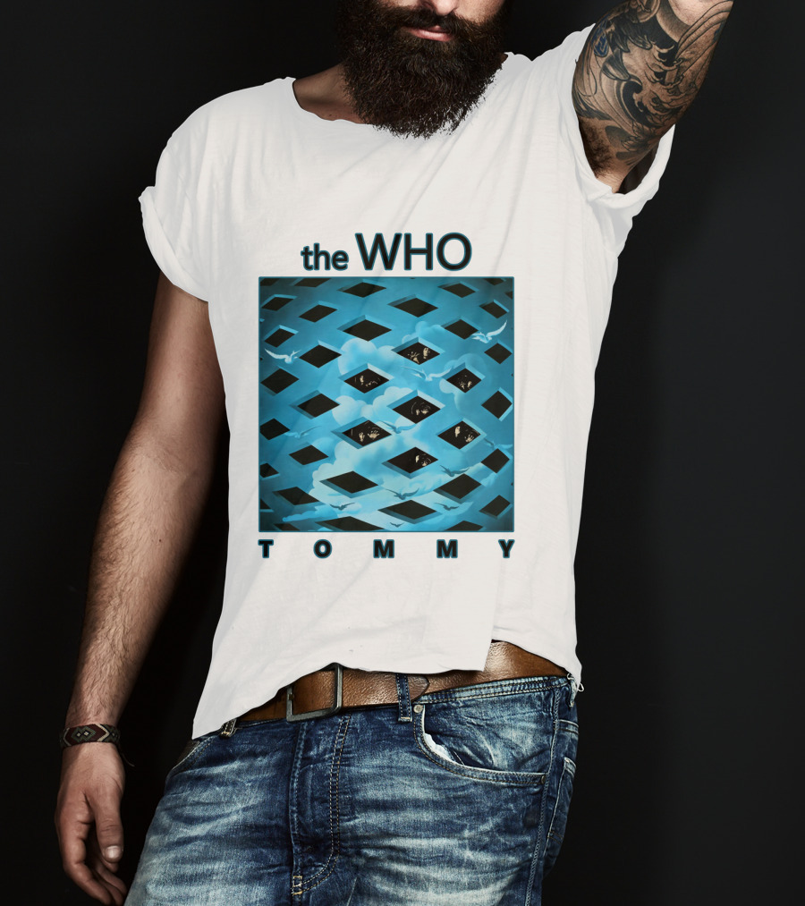 The Who Tommy Album Cover Art Blue Lattice T-Shirt