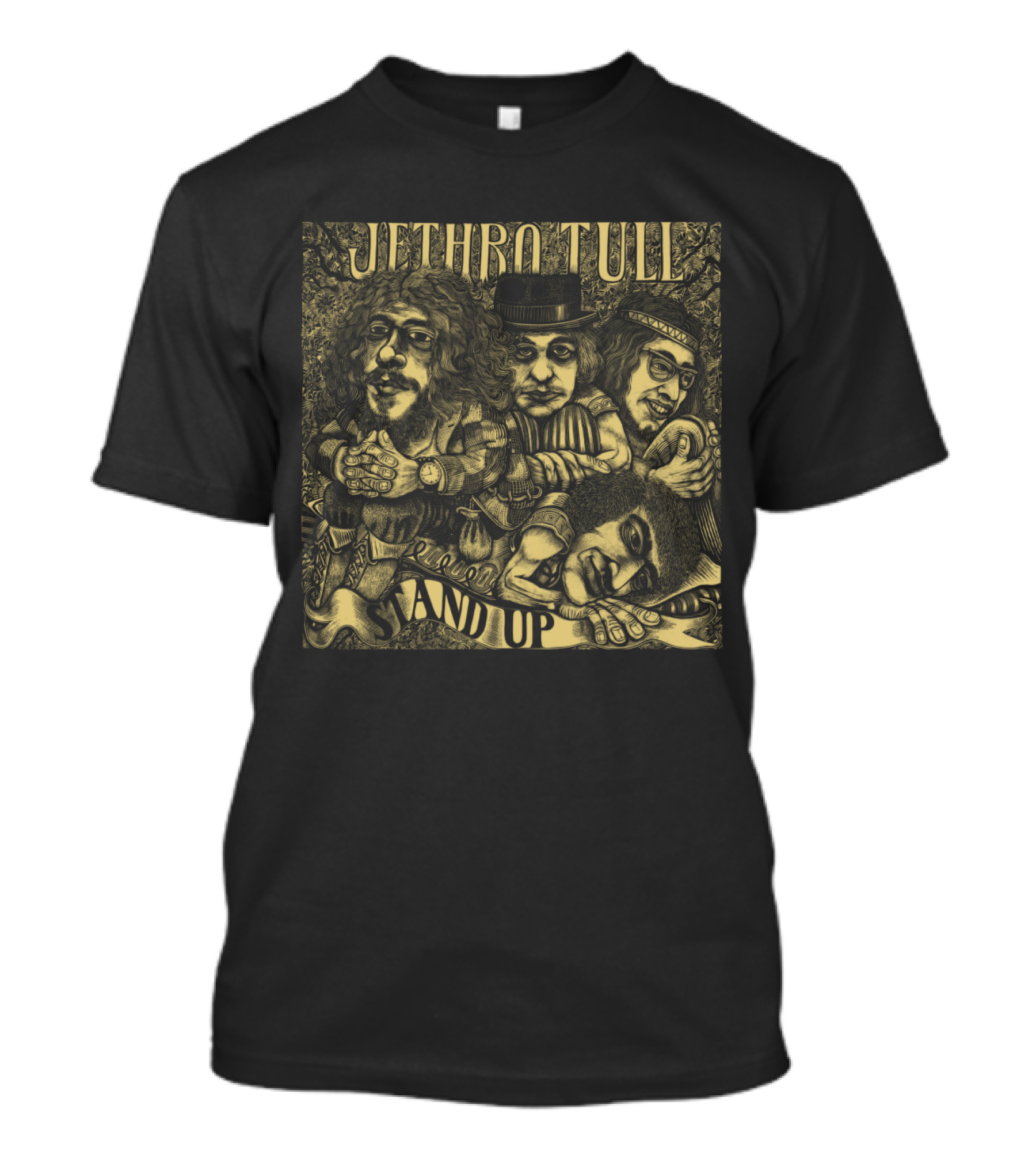 Jethro Tull Stand Up Band Members Album Cover Artwork T-Shirt