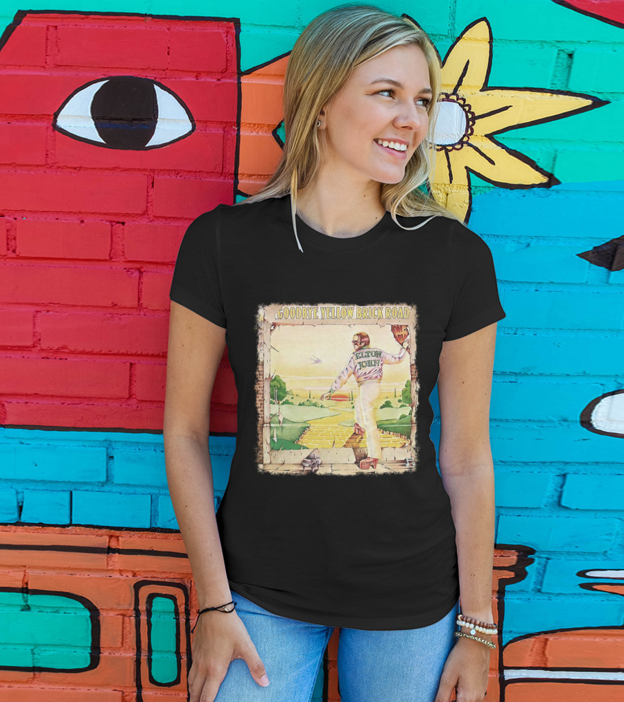 Elton John Goodbye Yellow Brick Road Album Cover T-Shirt