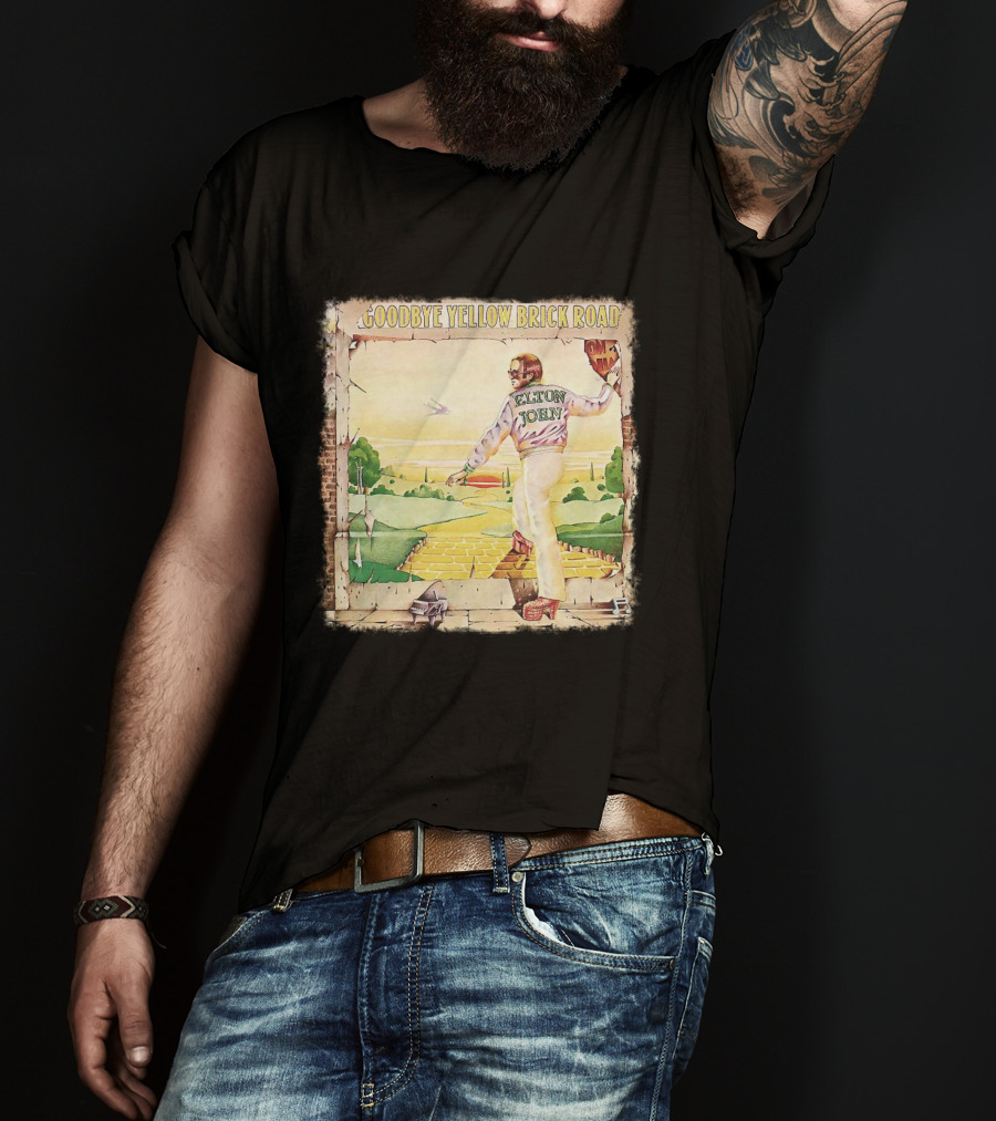 Elton John Goodbye Yellow Brick Road Album Cover T-Shirt