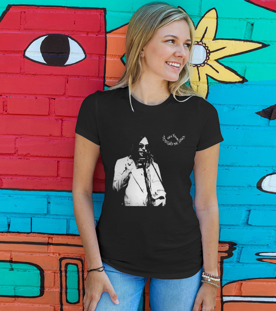 Neil Young Tonight's The Night Black And White Photo T-Shirt