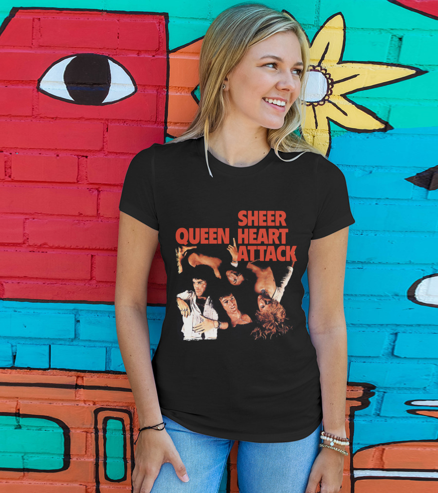 Queen Sheer Heart Attack Classic Rock Band Vintage Album Cover T-Shirt
