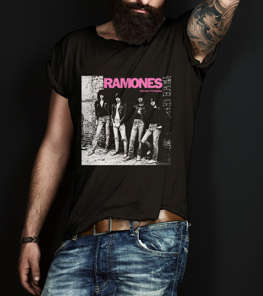 Ramones Rocket To Russia Band Photo Album Cover T-Shirt