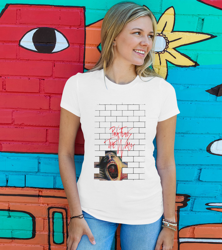 Pink Floyd The Wall Scream Art On Brick T-Shirt