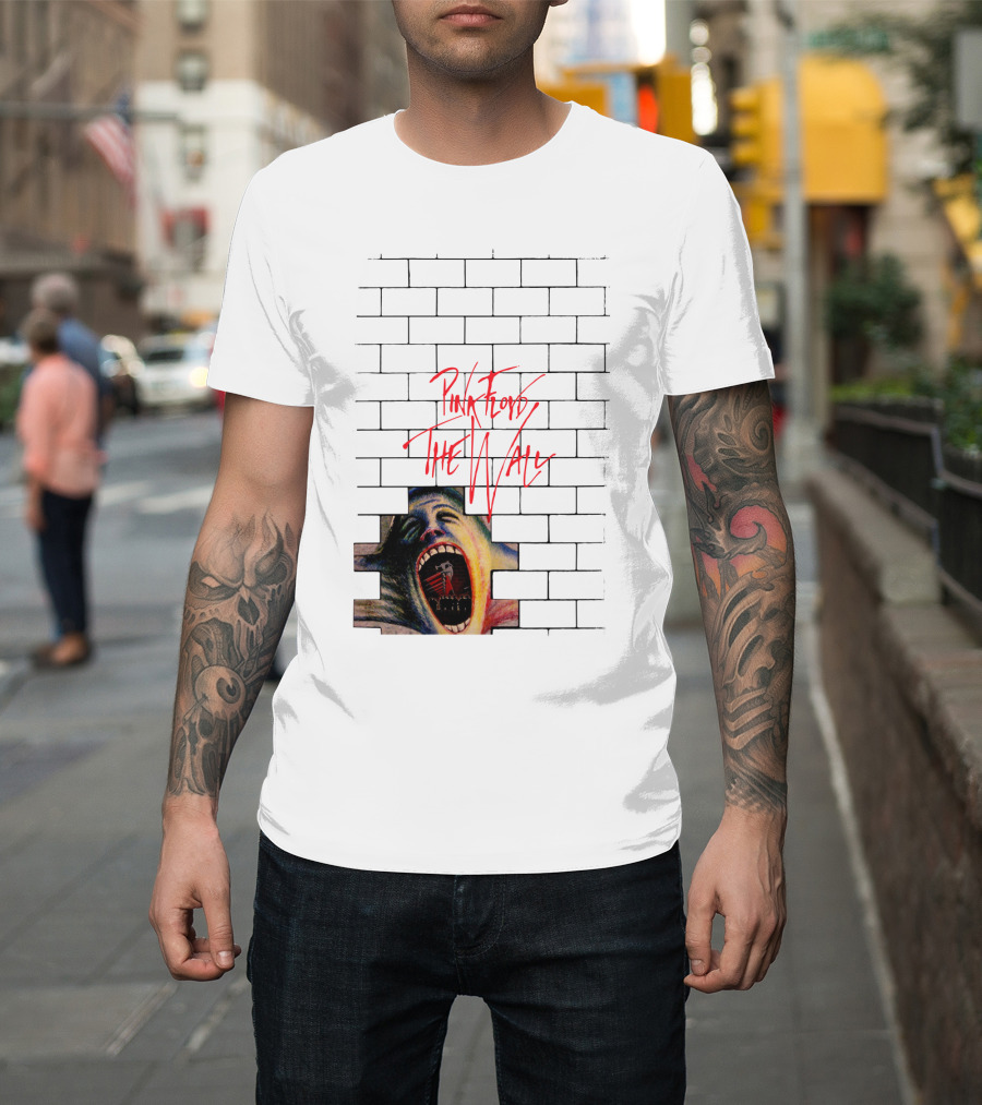 Pink Floyd The Wall Scream Art On Brick T-Shirt