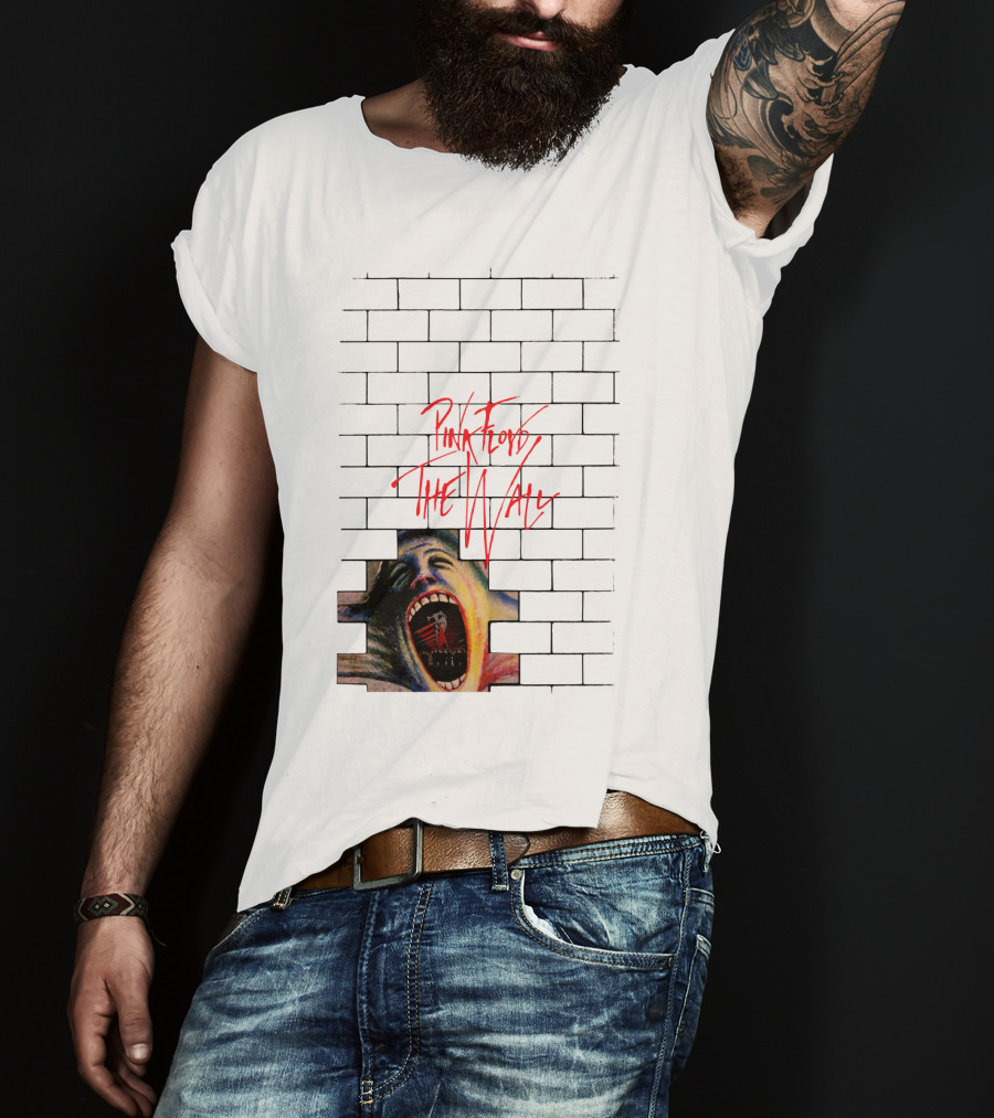 Pink Floyd The Wall Scream Art On Brick T-Shirt