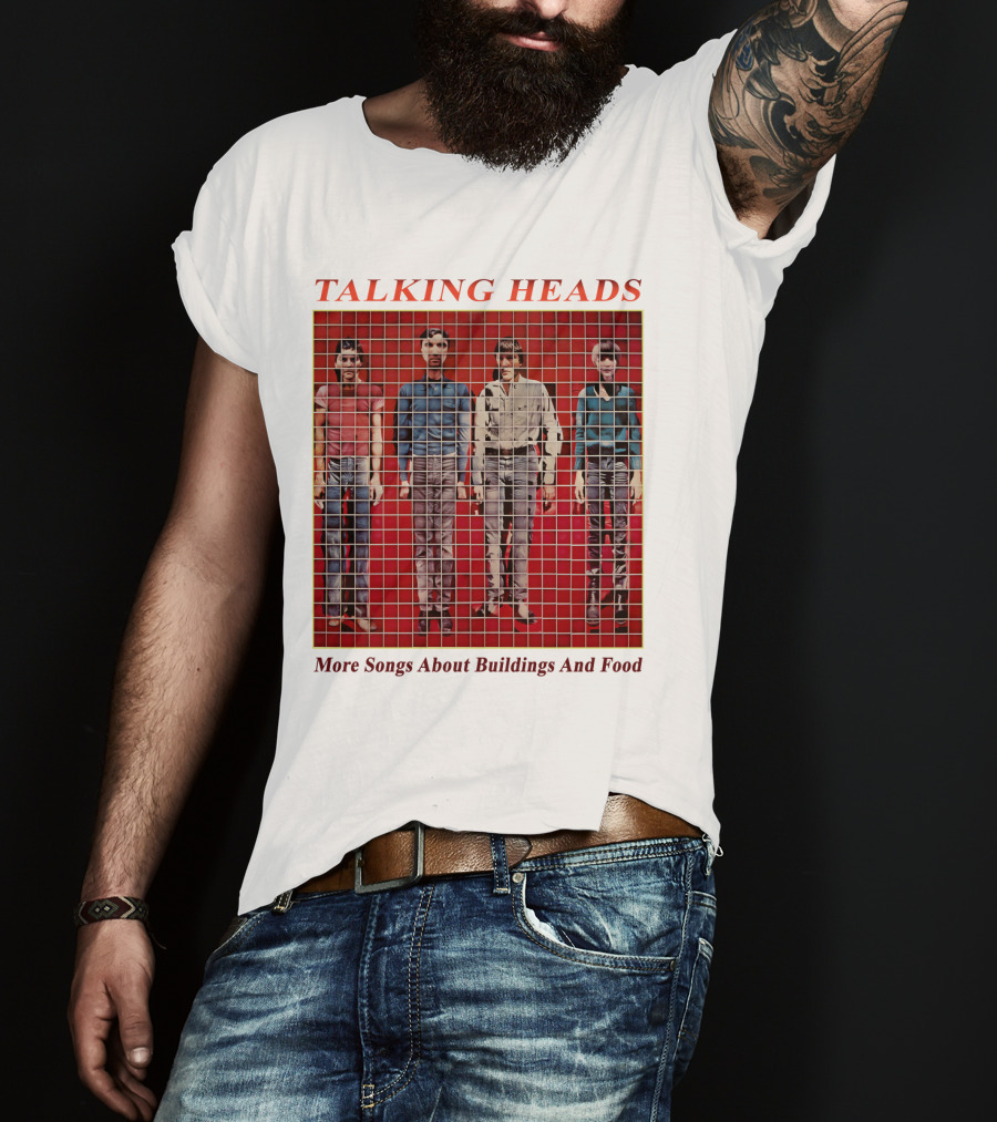 TALKING HEADS More Songs About Buildings And Food Album Cover With Grid T-Shirt