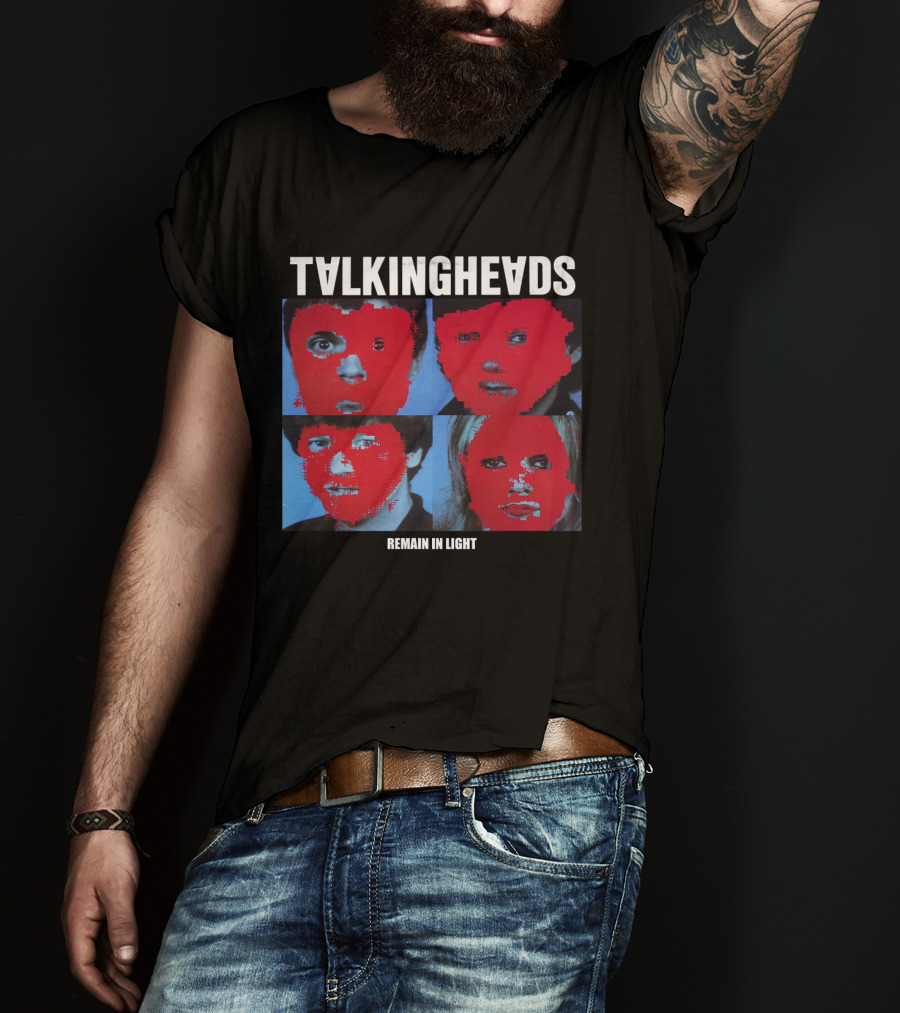 Talking Heads Remain In Light Pixelated Faces Album Cover T-Shirt