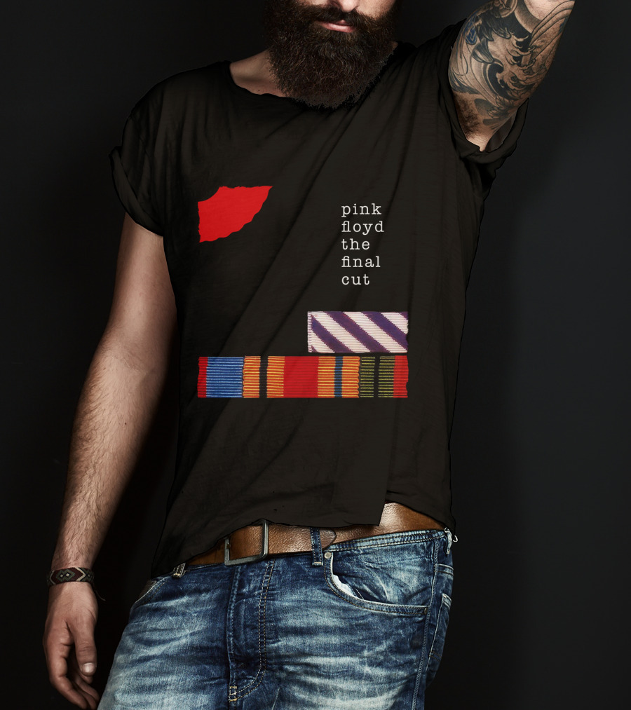Pink Floyd The Final Cut Album Art With Military Ribbon And Black T-Shirt