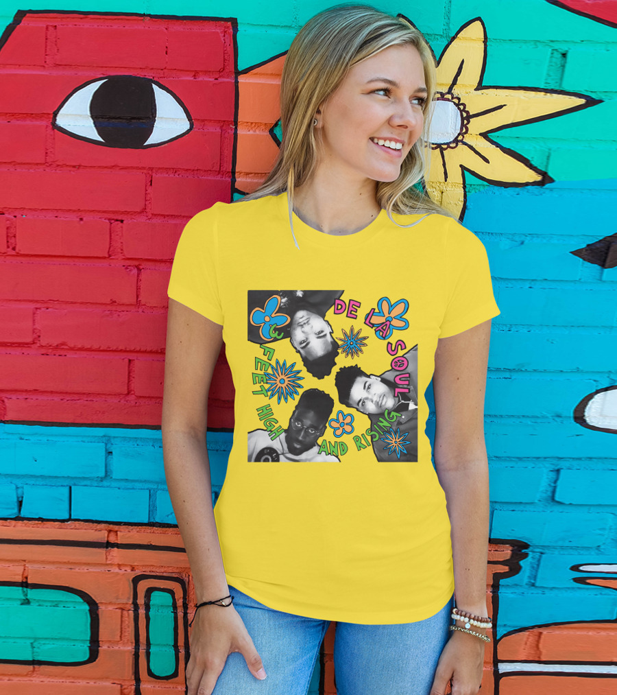 De La Soul 3 Feet High And Rising Psychedelic Flower T-Shirt