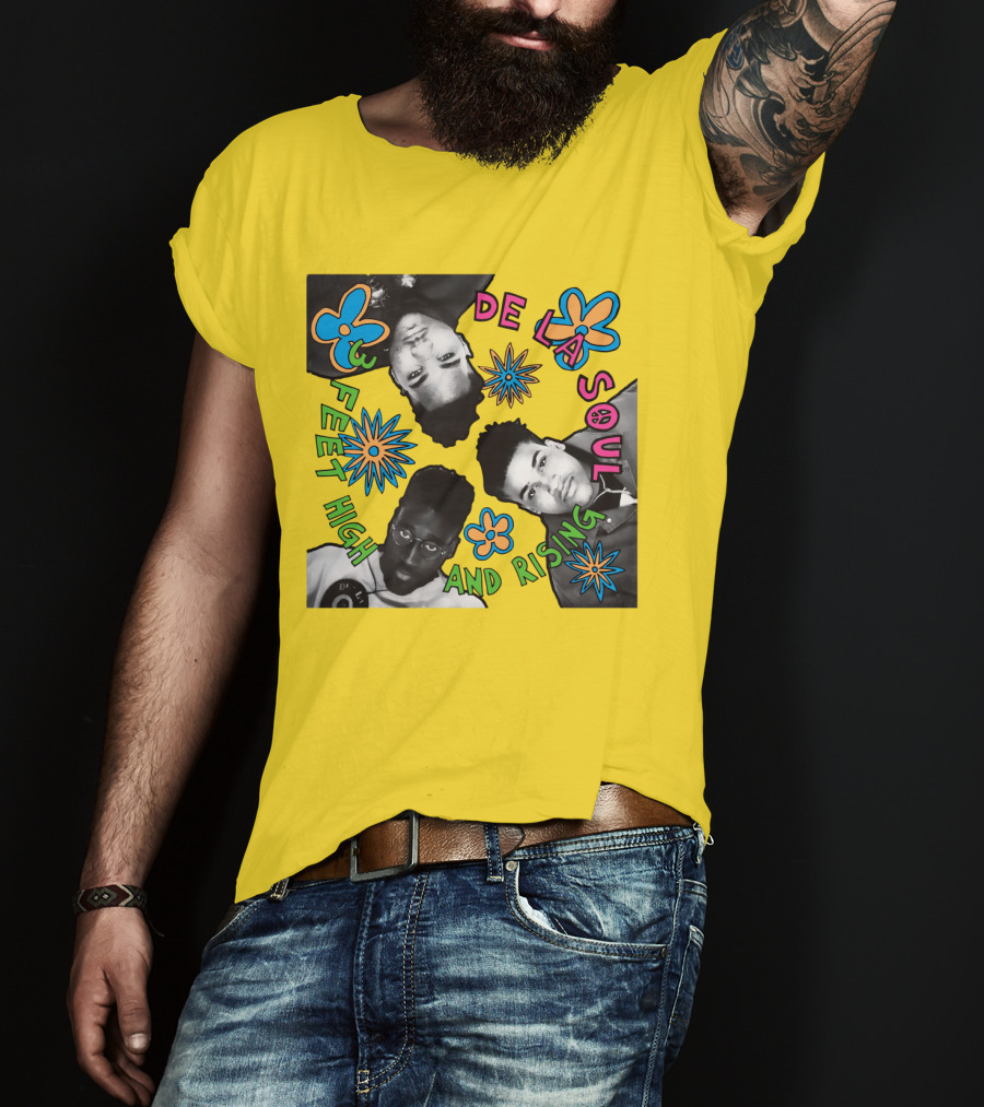 De La Soul 3 Feet High And Rising Psychedelic Flower T-Shirt