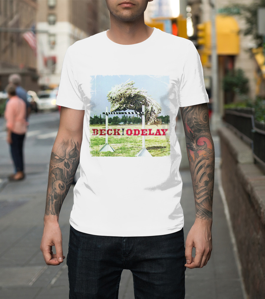 Beck Odelay Album Cover Dog Jumping Hurdle T-Shirt