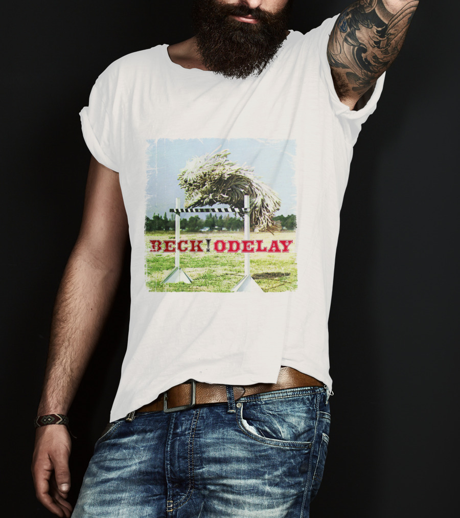 Beck Odelay Album Cover Dog Jumping Hurdle T-Shirt