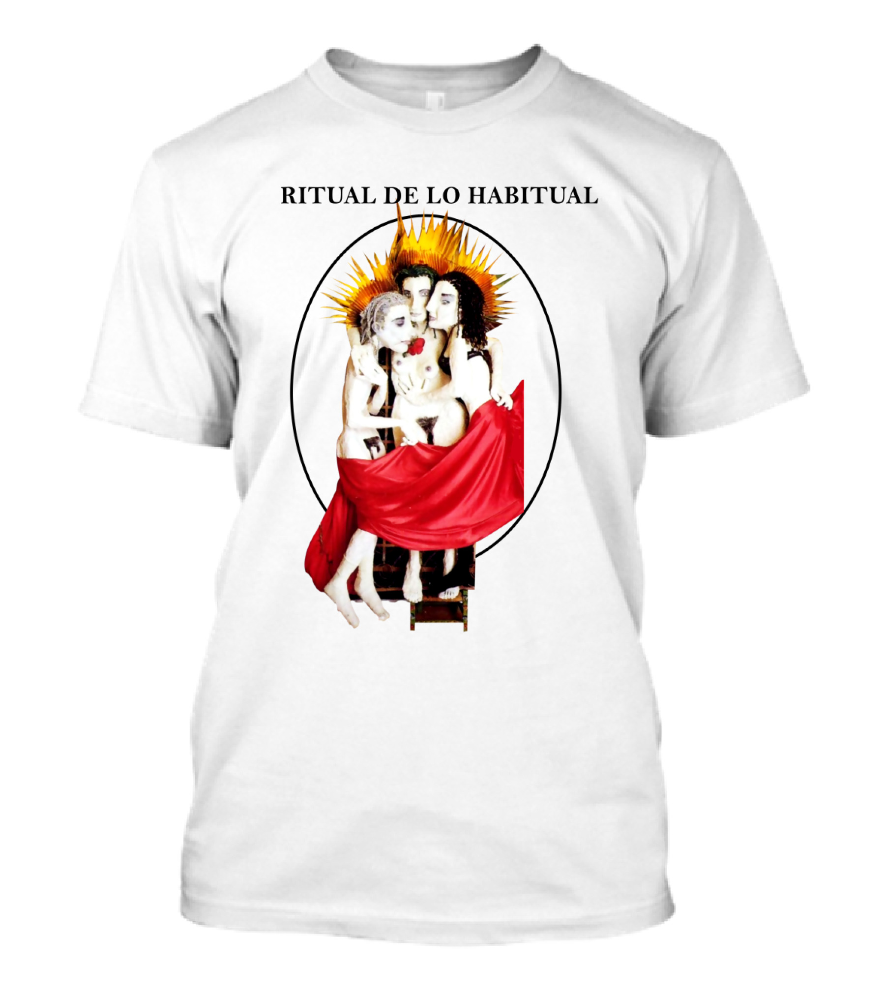 Jane's Addiction Ritual De Lo Habitual Album Cover With Red Draped Figures And Sunburst Halo T-Shirt