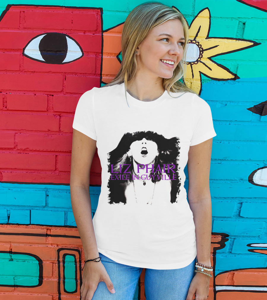 Liz Phair Exile In Guyville Bold Monochrome Portrait With Necklace T-Shirt