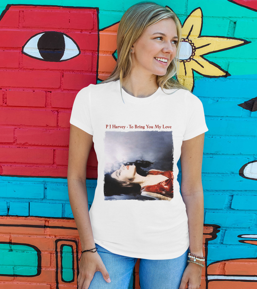 PJ Harvey To Bring You My Love Album Art Floating Woman In Red T-Shirt