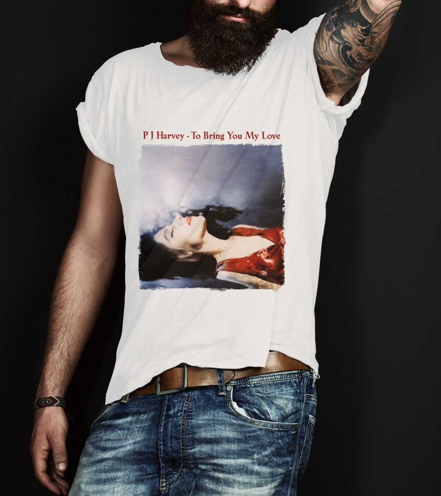 PJ Harvey To Bring You My Love Album Art Floating Woman In Red T-Shirt