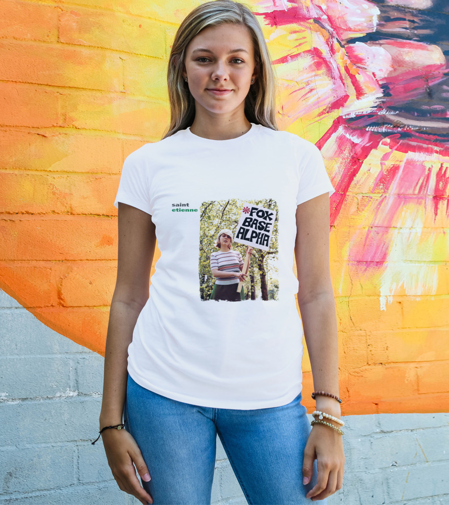 Saint Etienne Foxbase Alpha Woman Holding Sign T-Shirt