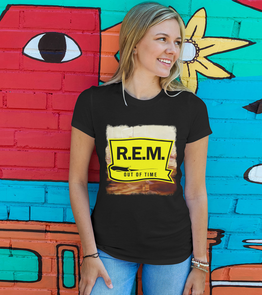 R.E.M. Out Of Time Yellow Banner T-Shirt