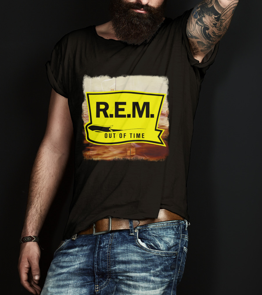 R.E.M. Out Of Time Yellow Banner T-Shirt