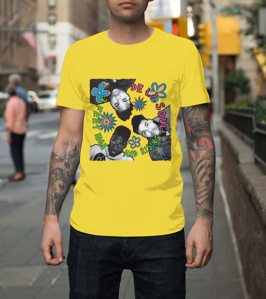De La Soul 3 Feet High And Rising Colorful Flower T-Shirt