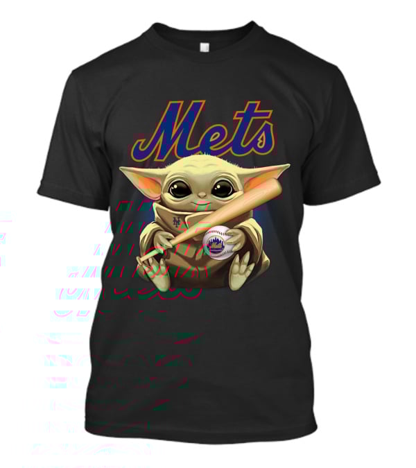 Mets Baby Yoda Holding Baseball Bat And Baseball With New York Mets T-Shirt