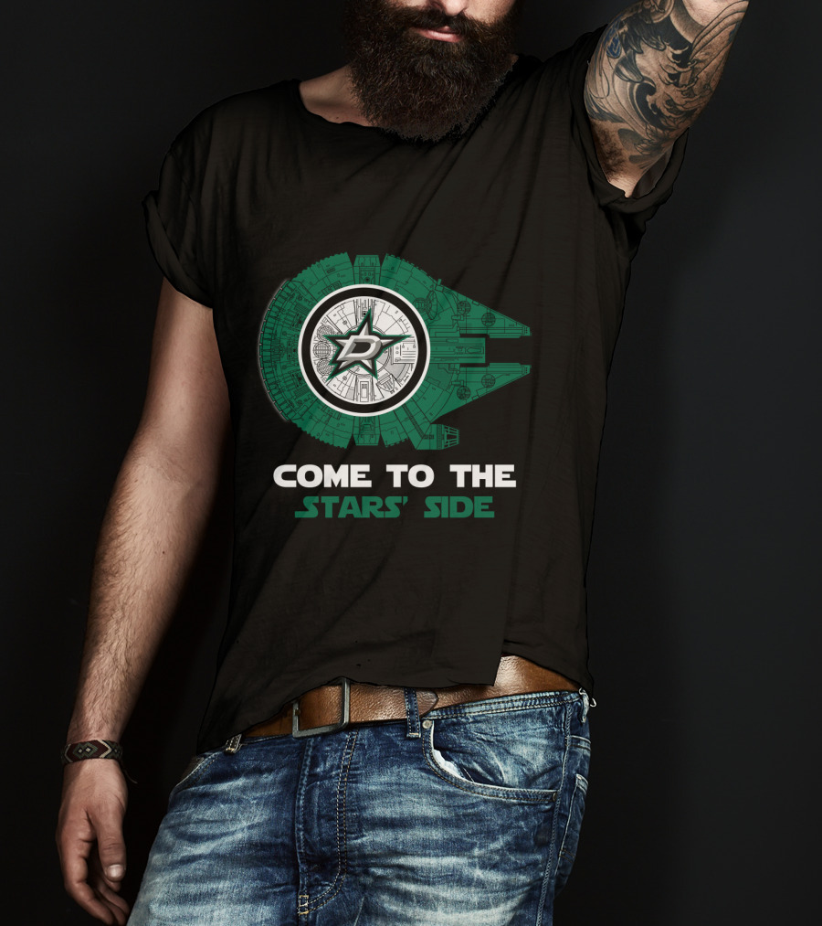 Come To The Stars' Side Dallas Stars Millennium Falcon T-Shirt